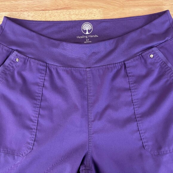 Healing Hands Purple Label Tori Yoga Scrub Pant Sz Large Tall (LT) - Picture 3 of 8